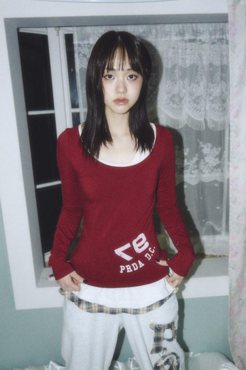 프렌다(PRENDA)  97 PDC LOGO LAYERED LONG SLEEVE BURGUNDY - 사이즈 & 후기 | 무신사