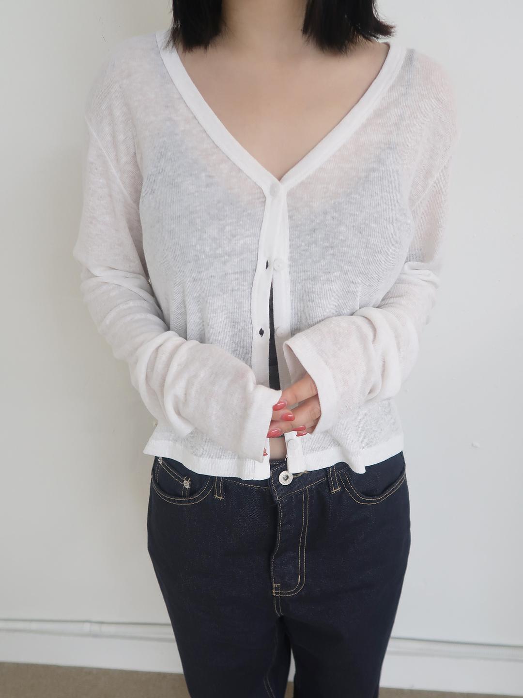 linen button cardigan
