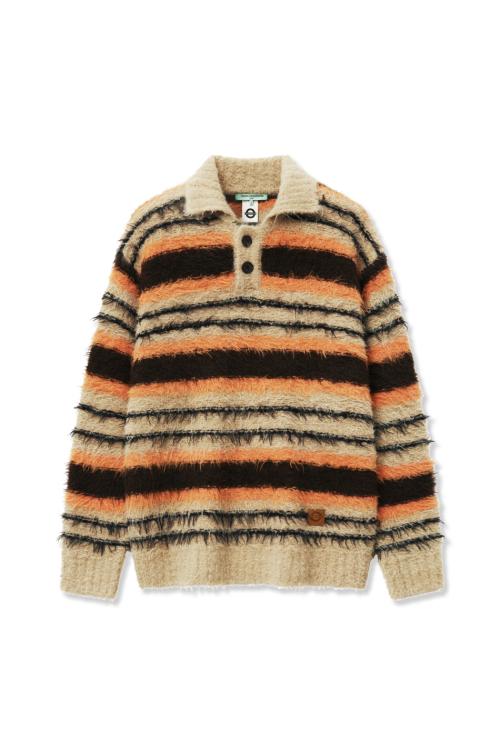 Stripe Knit Pullover_Orange