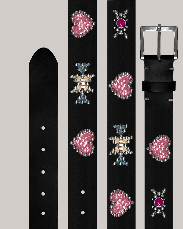 Heart Navajo Leather Belt