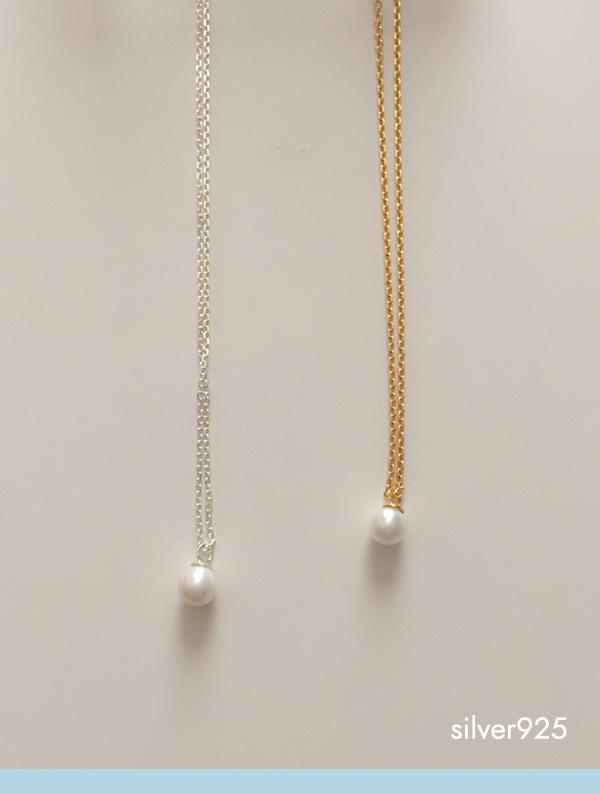 simple pearl necklace (silver925)