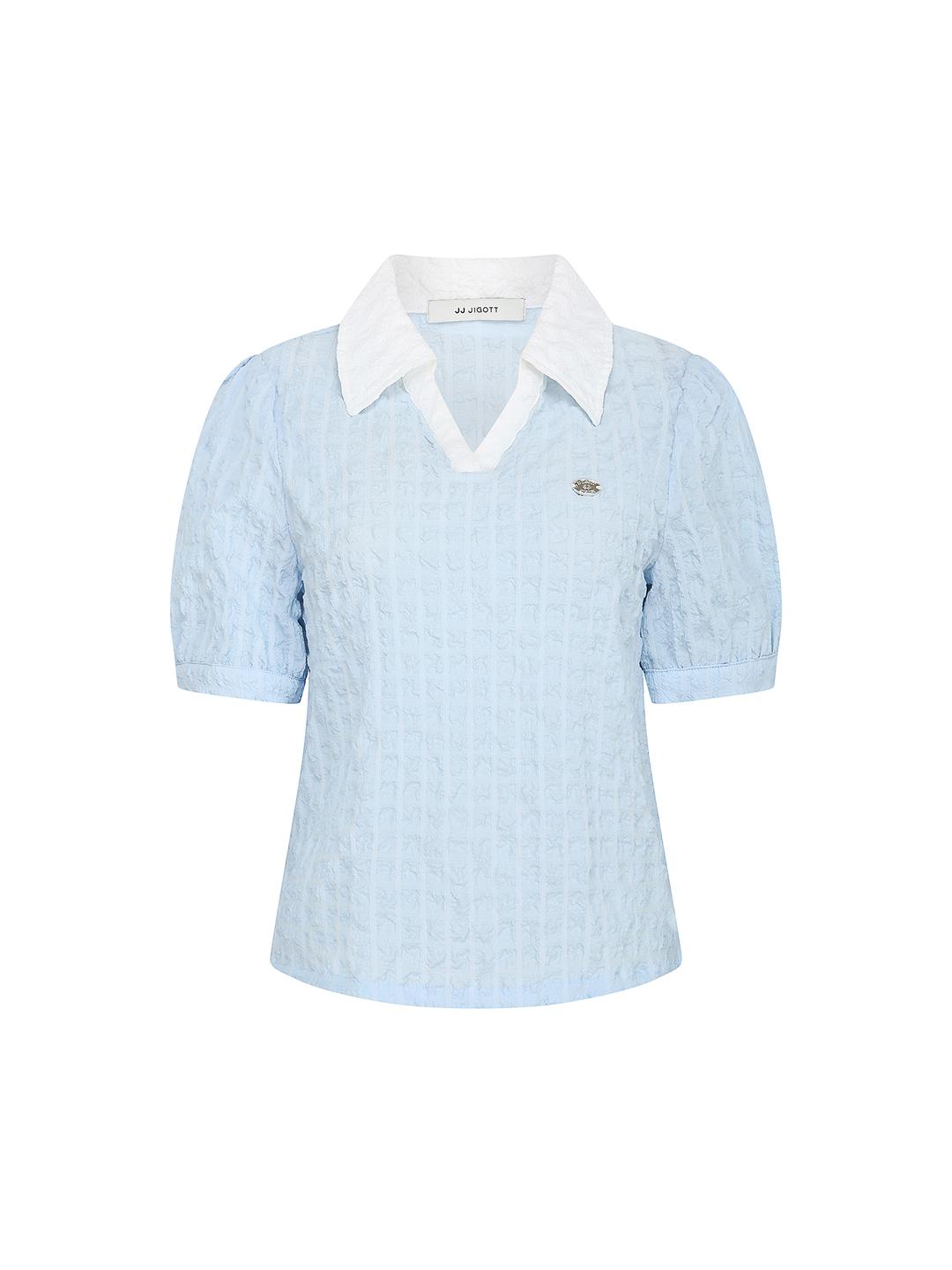 JJ지고트 크링클 브이 칼라 블라우스 (BLUE) GR6P0BL611