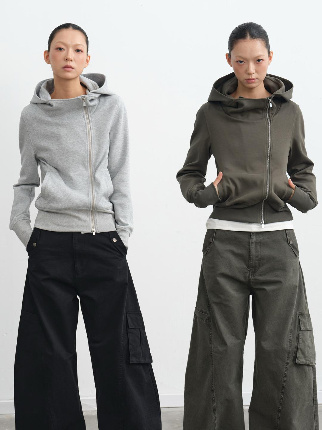 LINY LIBERTY Slim Fit Big Hooded Zip-Up