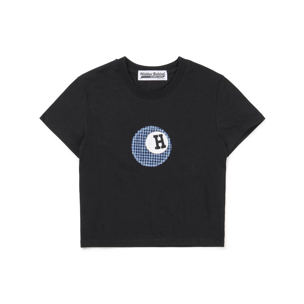 H-ball applique crop t-shirt (black)