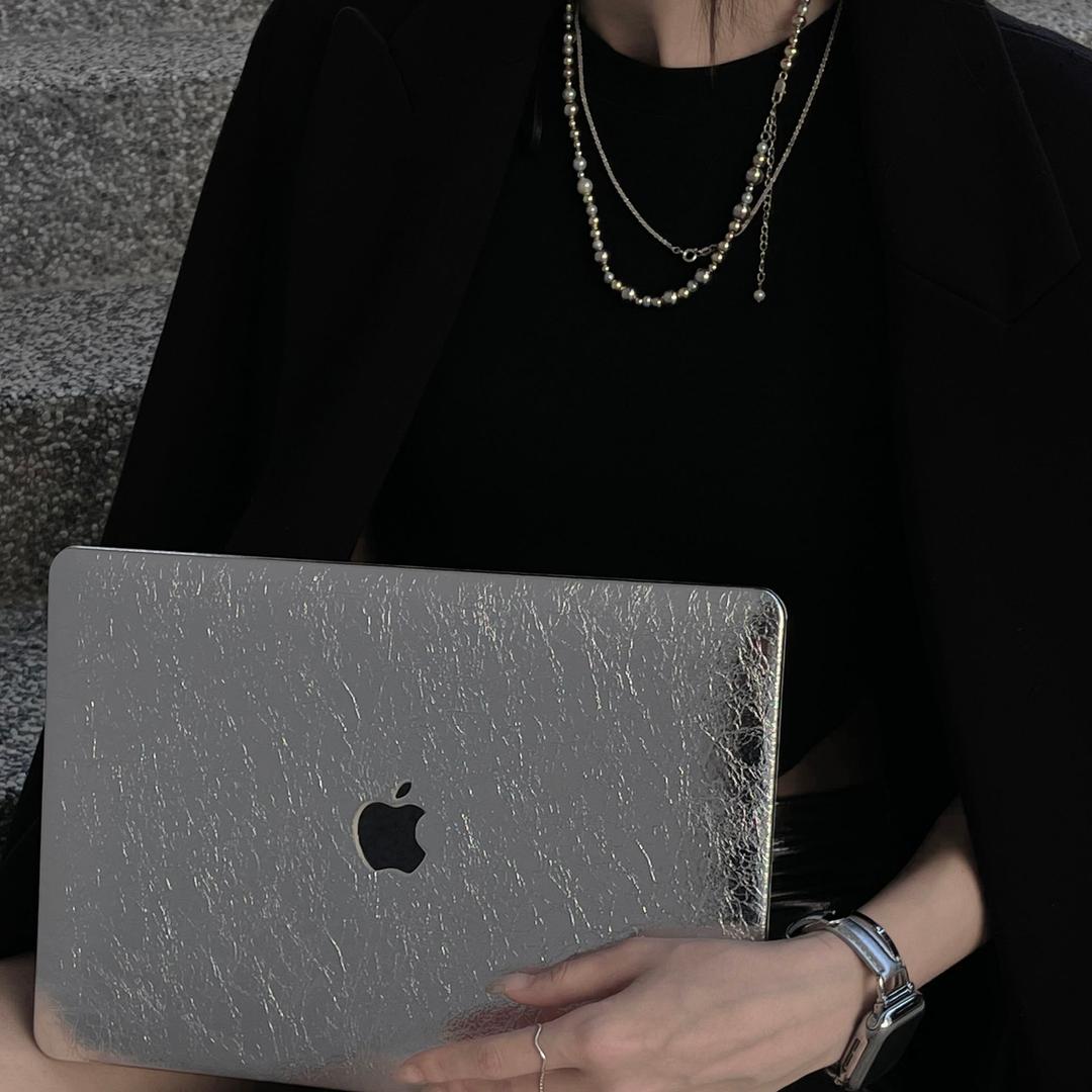 실버 맥북 프로 11인치 13인치 맥북 케이스 에어 16인치 가죽 파우치