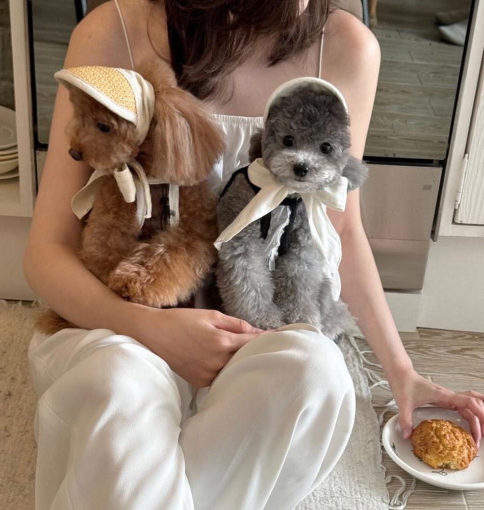 오구오구 강아지옷 라탄 썬캡모자