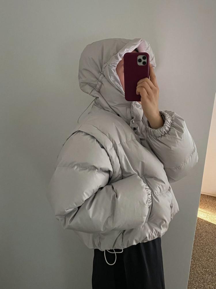 (실버 품절) 어스 덕다운 투웨이 패딩점퍼 조끼