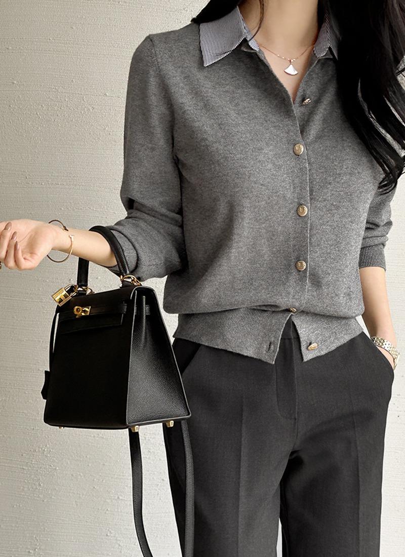 앤서 비스코스 셔츠콤비 가디건