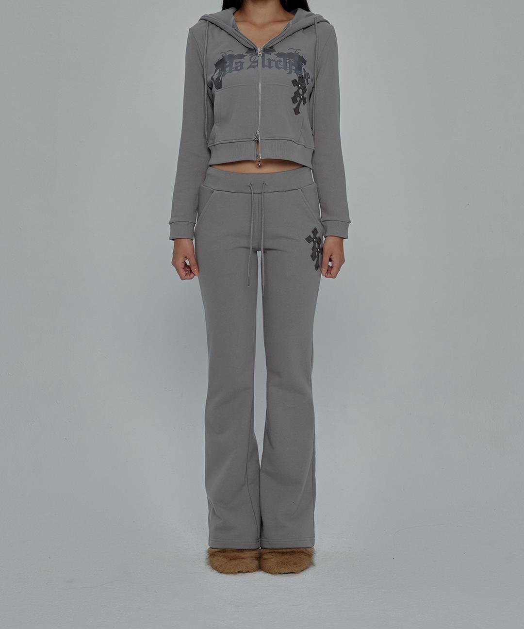 CROSS PATCHED PISTOL SWEATPANTS_BEIGE