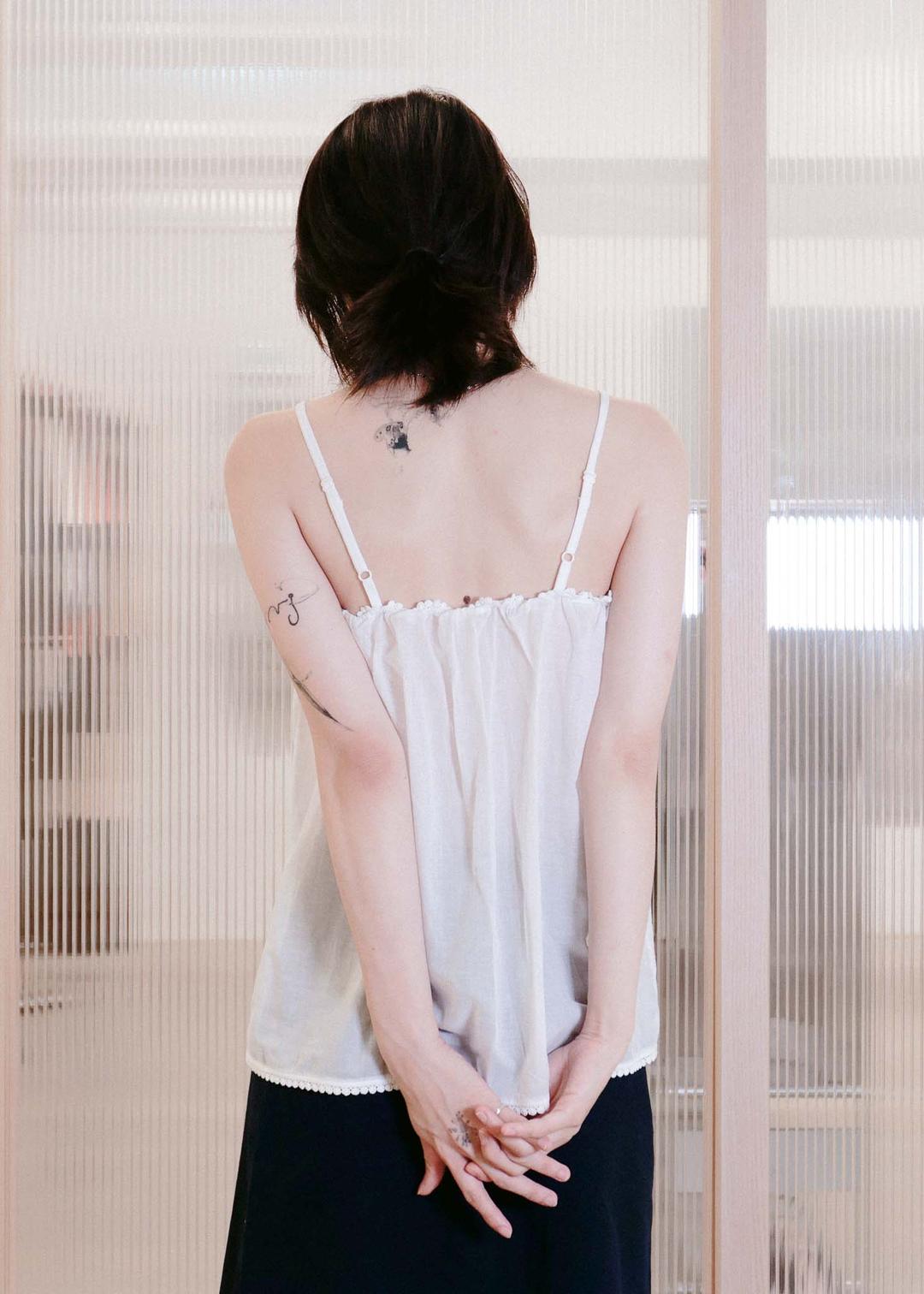 Cotton Cloud Sleeveless Top in white