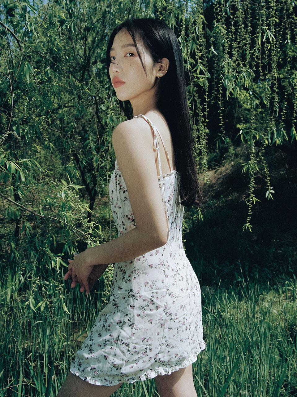 아이들 미연 착용 Frill mini dress (ivory,black)