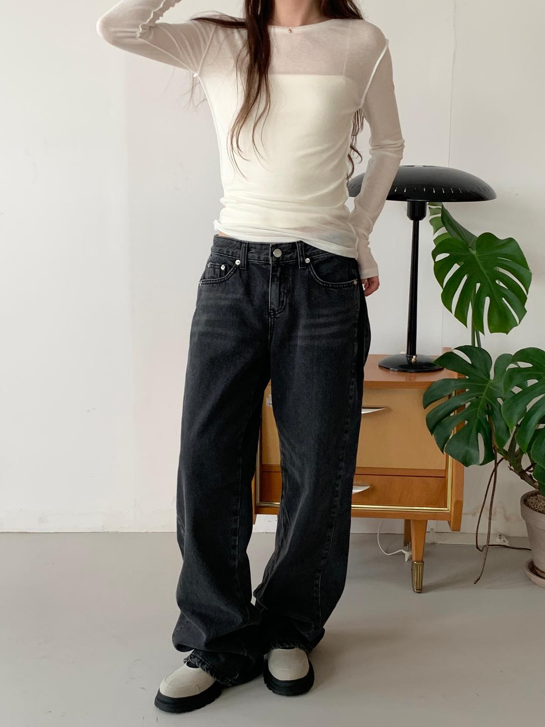 stone row rise denim PT