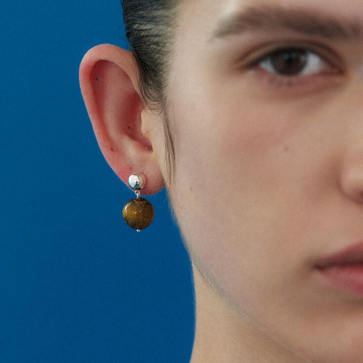 brown layer earring