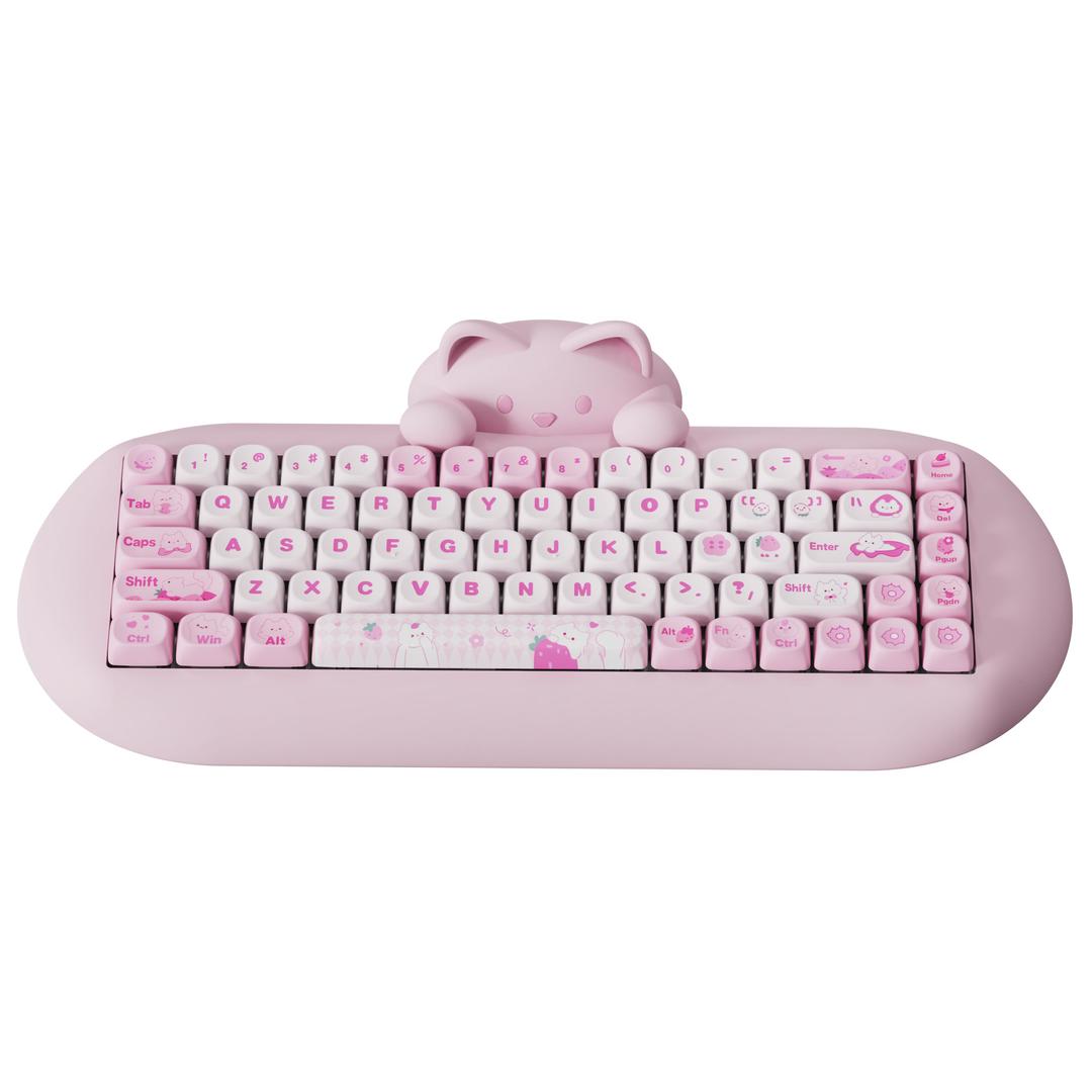 PRE-ORDER YUNZII C68 Hi-Fi Mechanical Keyboard - Pink / Cocoa Cream-Early Bottoming