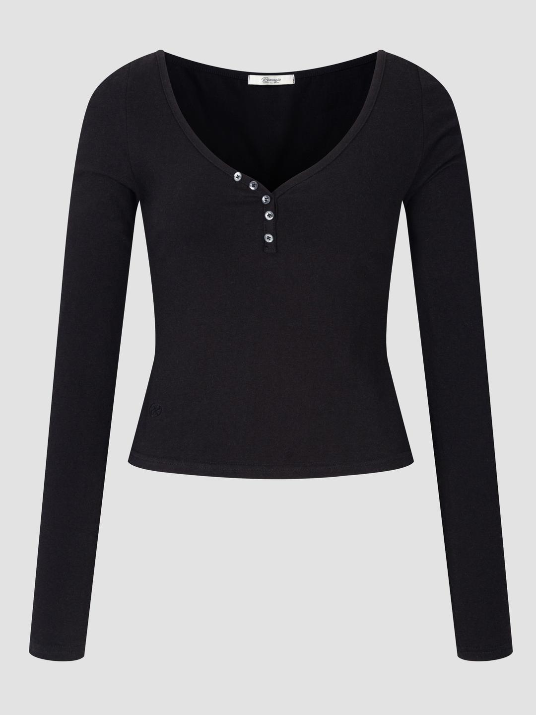 Plunge long sleeve (black)