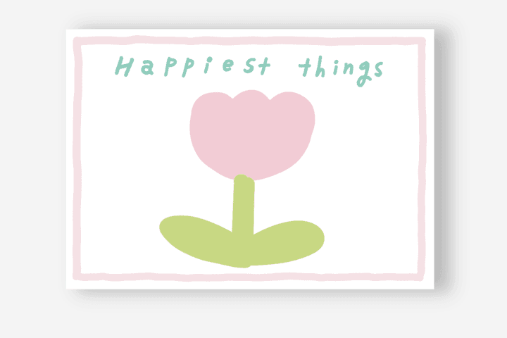 핑크 튤립 감성 인테리어 포스터