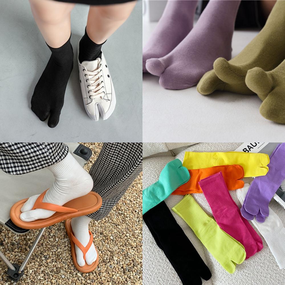 비비드 컬러 여자 족발 엄지 컬러풀 발가락 타비양말 5켤레세트