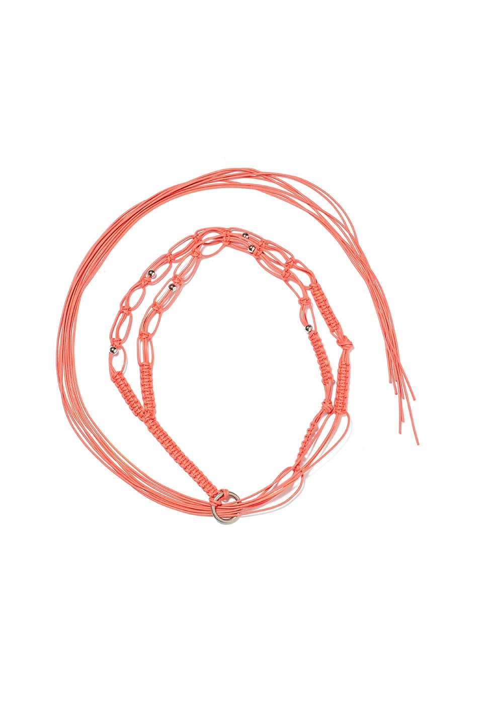 BRAIDED STRAP BELT, PINK