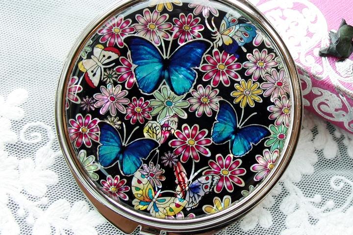 청나비 자개손거울 자개거울 원형손거울