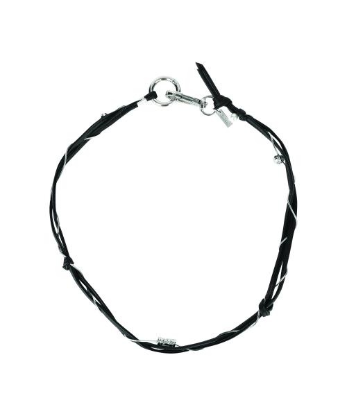 Steel & Thread necklace (leather black)