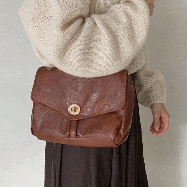 캐주얼 레더 빈티지 크로스백