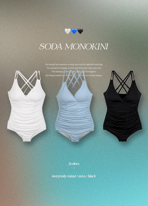 [🌱단독당일배송/바캉스/여름휴가룩/3천장돌파/수영복🤍] 소다모노키니 (3colors) 소라 아이보리 당일배송