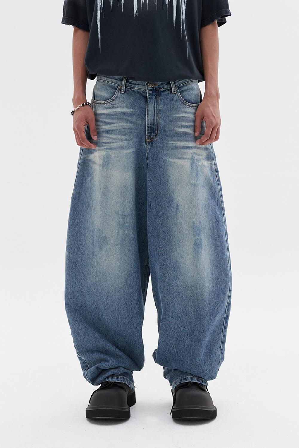 어썸 배기 데님 팬츠 블루