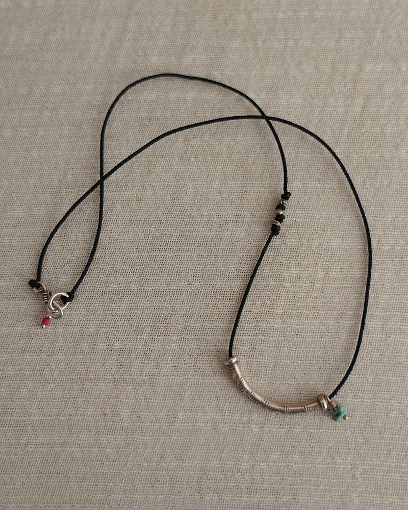 vintage pipe necklace - black