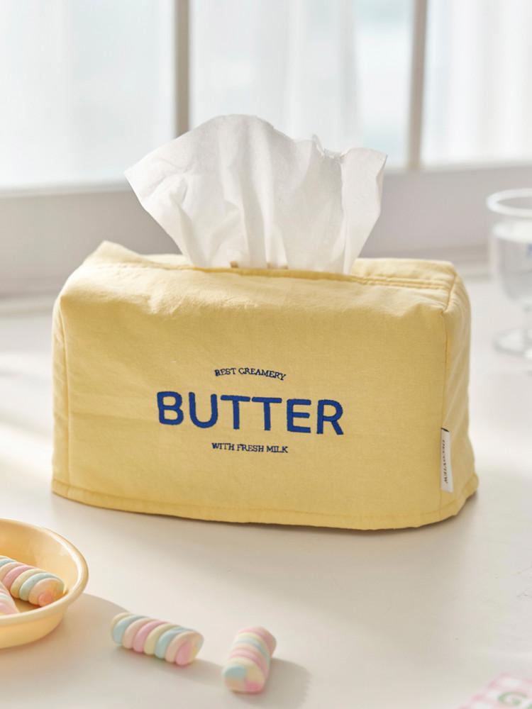 버터 자수 티슈케이스