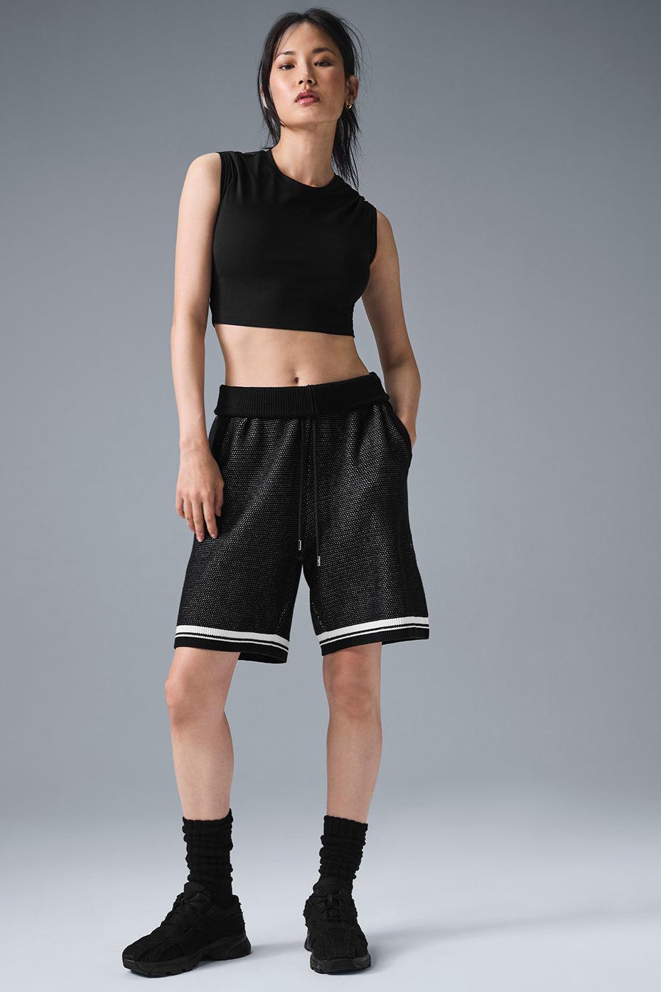 7" Sports Club Sweater Knit Basketball Short - Black - Black / S