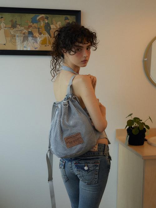 에떼 드로우스트링 백팩 실버