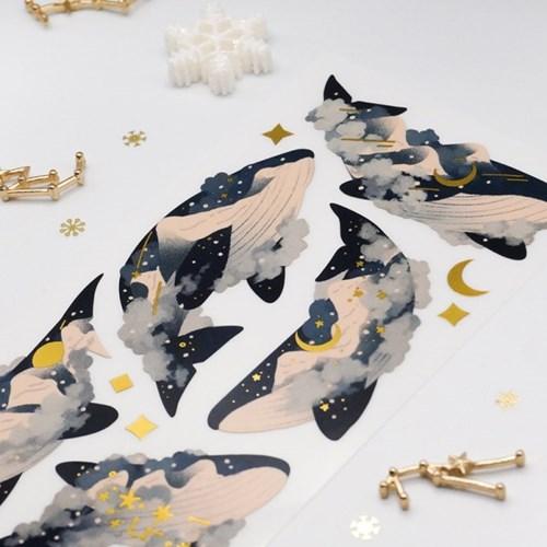 [몽스쮸] 고요한 밤 고래 씰스티커