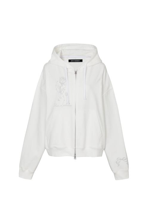ROSE 2WAY HOOD ZIP UP white