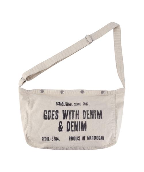 버킷 9112 캔버스 빈티지 크림 크로스백