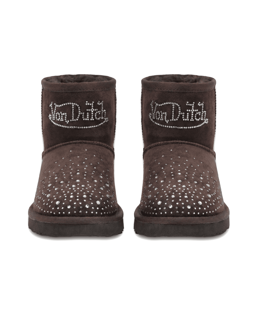RHINESTONE SHEARLING BOOT - MOCHA - 36