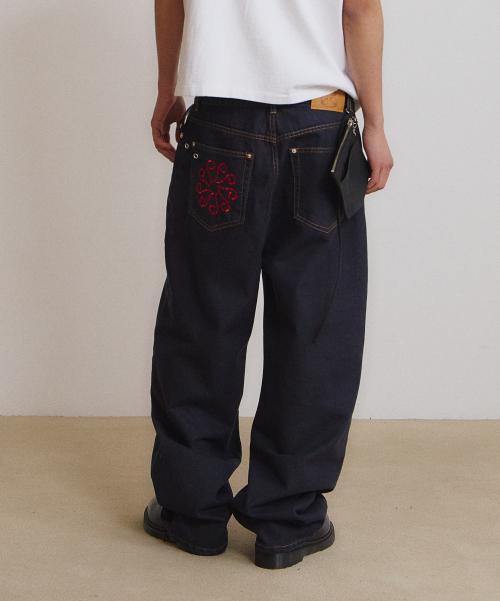 Linking Wide Denim Pants