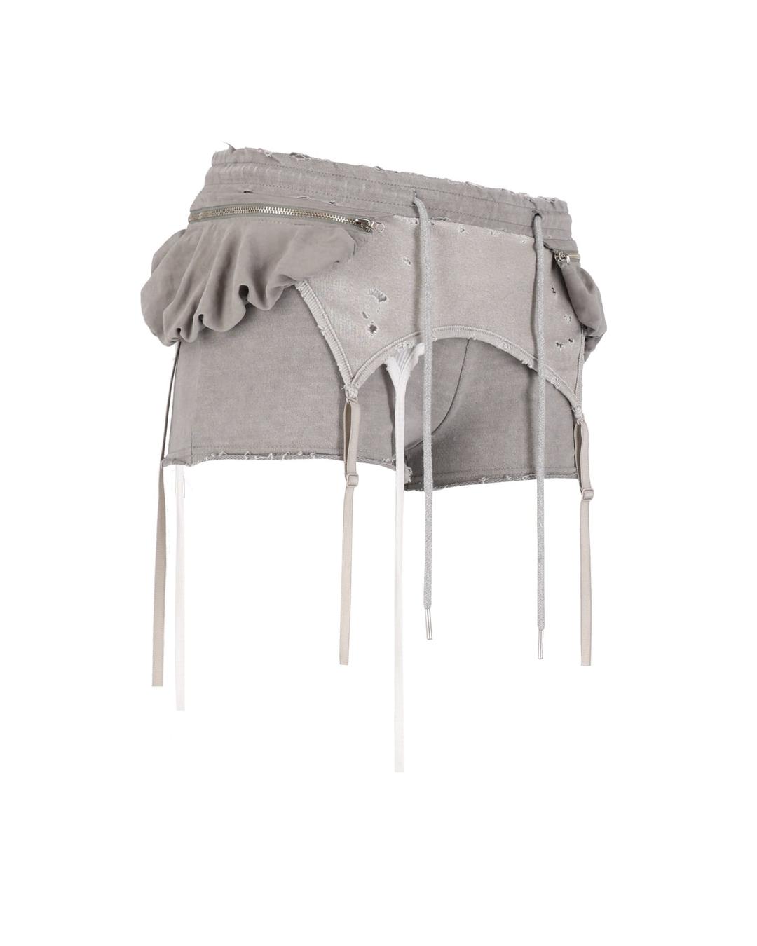 grunge layered shorts - grey (customize your straps ໒꒱)