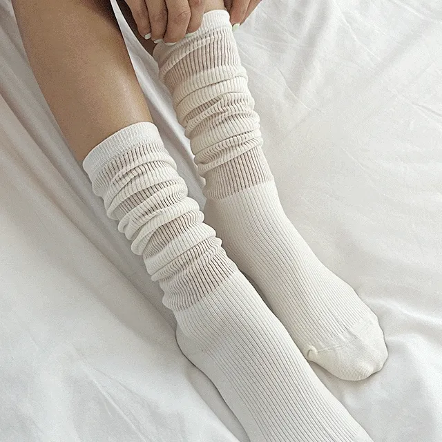 [여름용/최저가] 시스루 주름 니삭스 스타킹 양말 레그워머 (23T185)