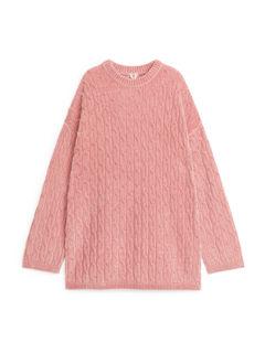 케이블 니트 셔닐 스웨터