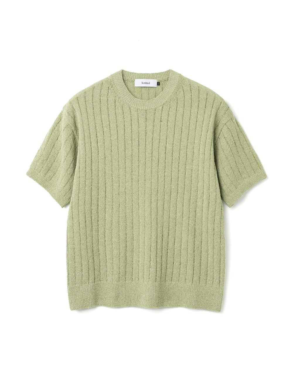 썸머 부클레 라운드 니트 SAGE GREEN
