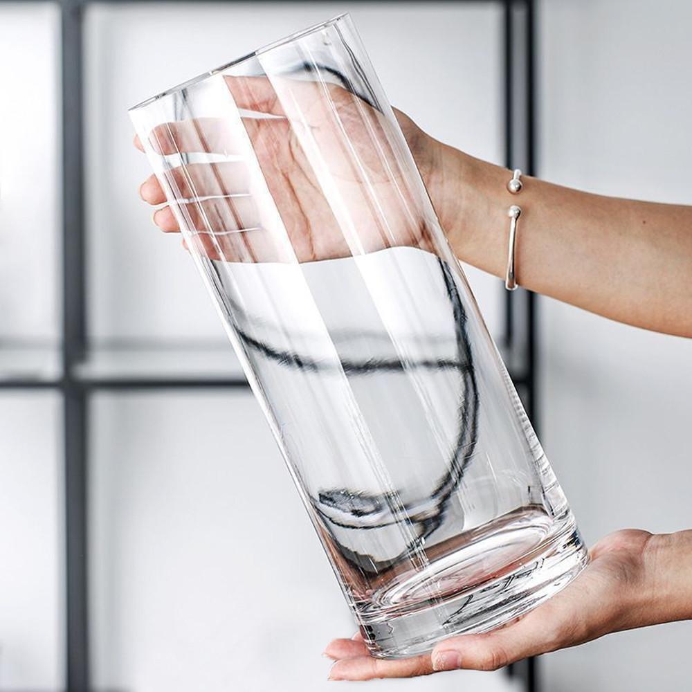 대형 유리화병 꽃병 원형 실린더 인테리어 수경재배화병