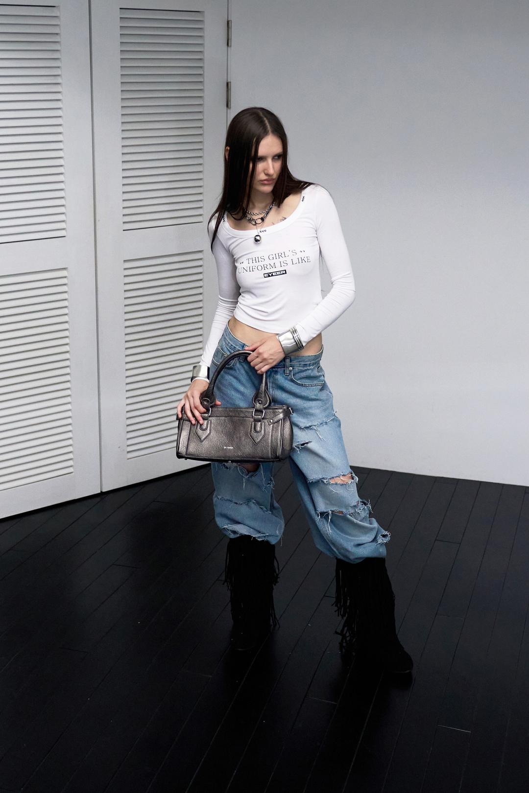 ER Square Shoulder Bag - Gray