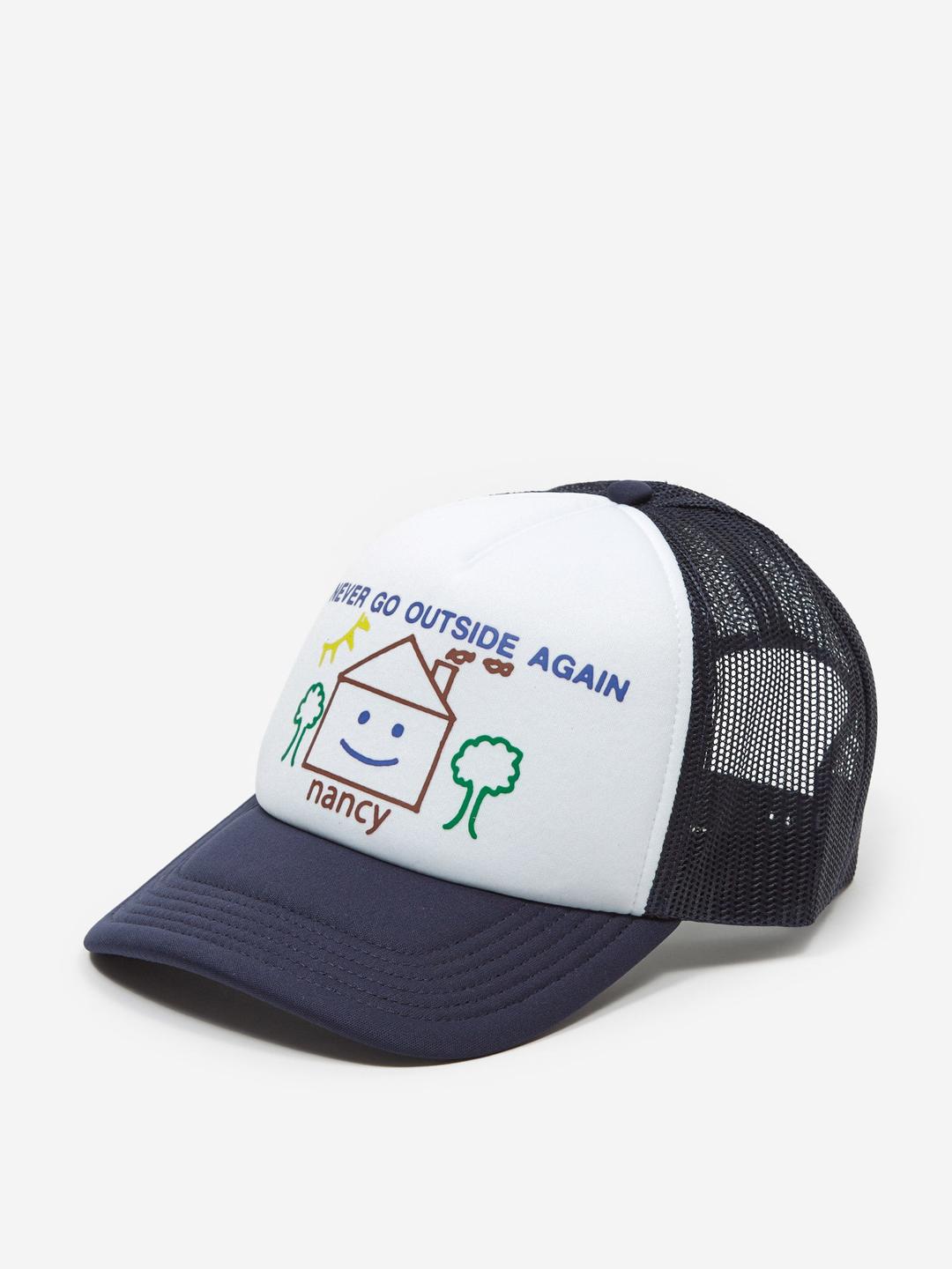 Nancy Never Go Outside Again Trucker Cap - Navy