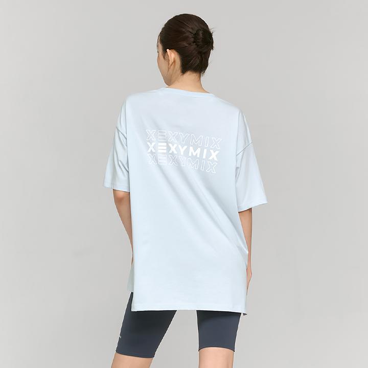 필리퍼 코튼 오버핏 티셔츠 클리어스카이