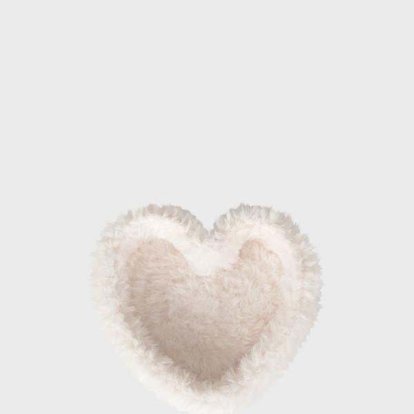 furry heart tray (ivory)