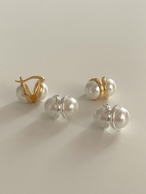(92.5 silver) merry pearl earring