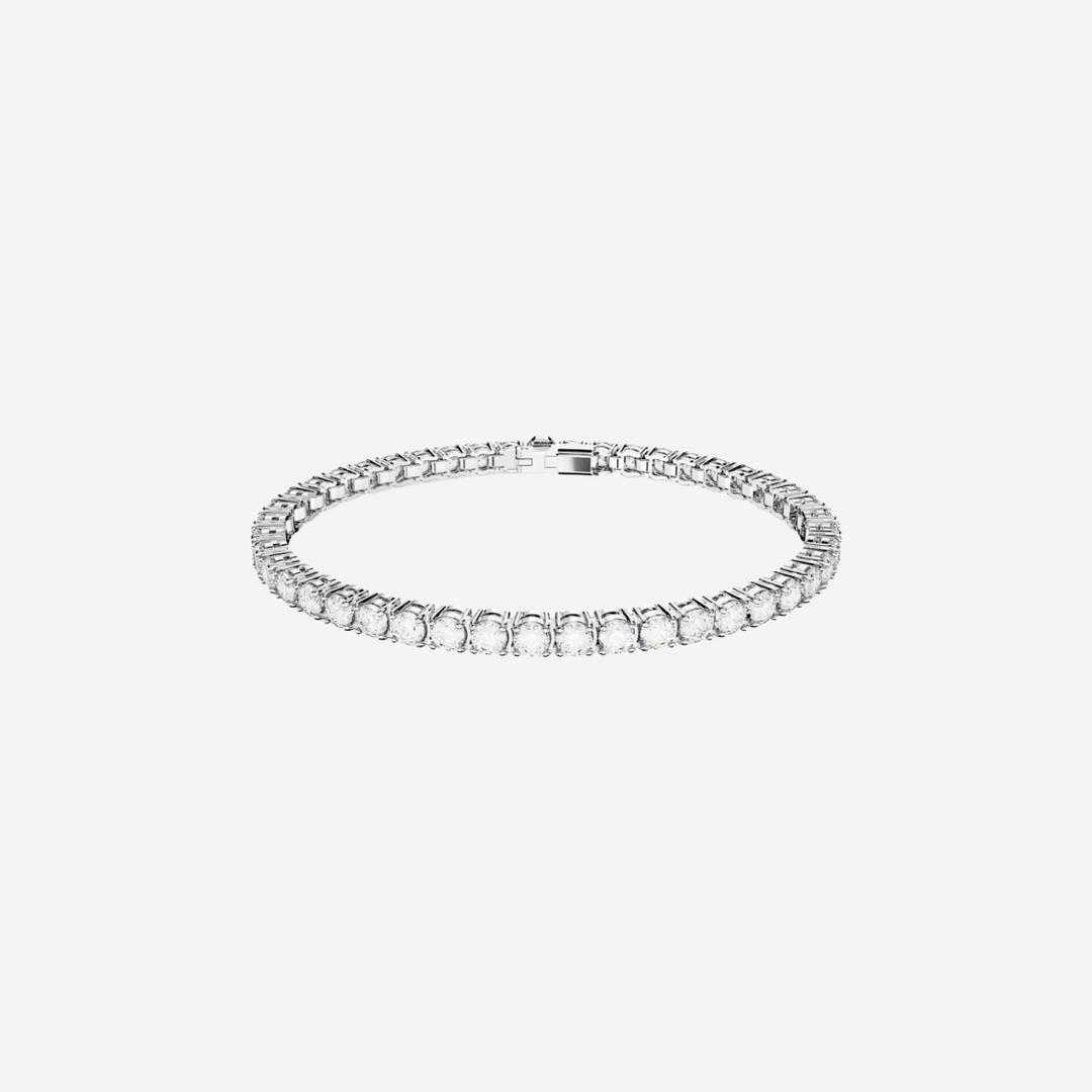 (W) Swarovski Matrix Tennis Bracelet White Rhodium Plated
