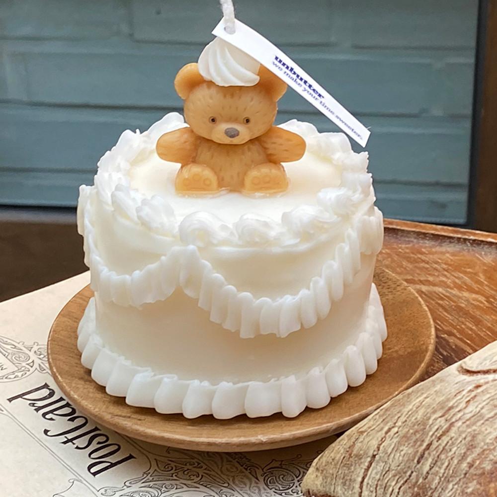 언버터 곰돌이케이크 디저트 오브제캔들 선물 생일케이크캔들