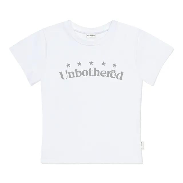 Unbothered 프린트 슬림핏 반팔티 화이트
