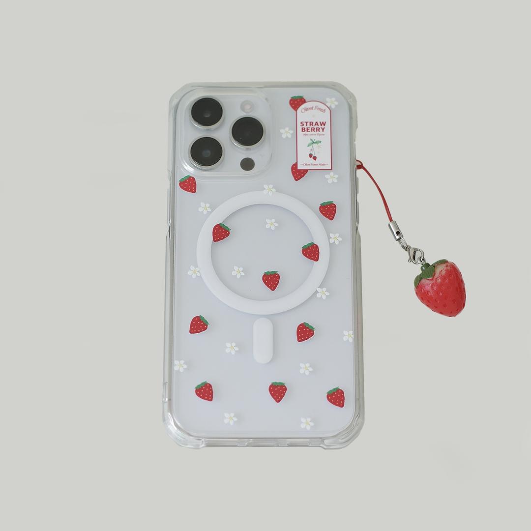 strawberry clear magsafe case (맥세이프 케이스)